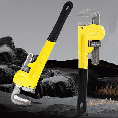 Multi-Purpose Pipe Pliers Labor-saving Self-Tightening Pliers Water Pipe Pliers Adjustable Black&Yellow Pipe Wrench Universal