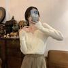 Autumn and Winter Women's Bottoming Shirt V-neck Retro Style Temperament Soft Sweater Bottoming Knitwear Long-sleeved Tops