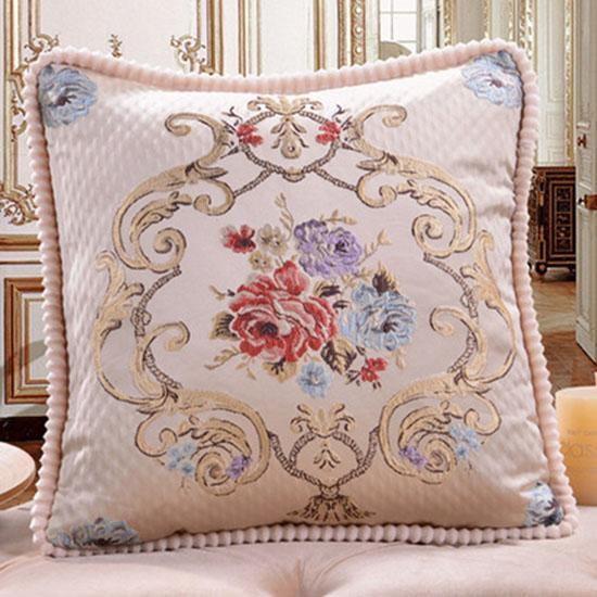 Washable Cushion Covers European-style Printed Sofa Pillowcase Cover for Living Room Car Pillow Cushion Lumbar Support Cover Removable