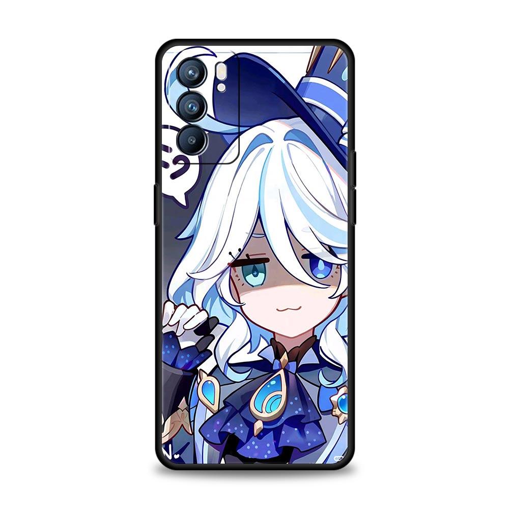 Genshin Impact Lovely Furina Case For Oppo Reno13 Reno12 Reno11 F Reno10 Pro A54 5G Find X5 A53 A52 A9 A17 4G A79 A80 A98 Cover