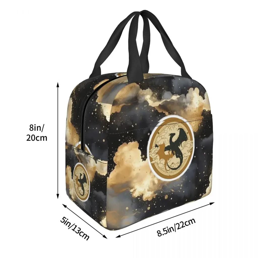 Fourth Wing Basgiath War College Insulated Lunch Bag for Women Children Portable Food Boxes Thermal Lunch Box Tote