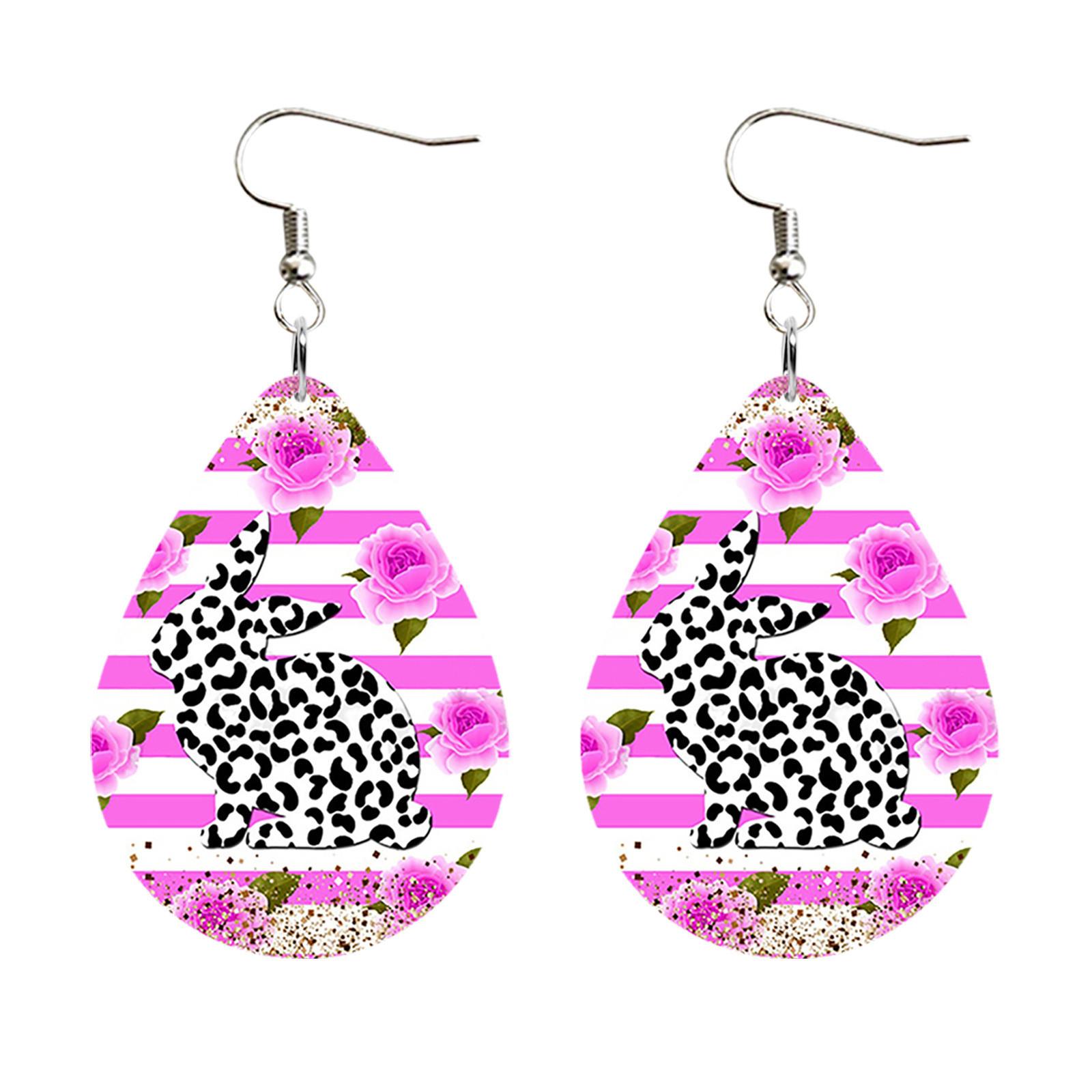 

(SU)Пасхальные серьги Креативные акриловые серьги с кроликом и мультяшными украшениями