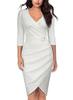  autumn and winter new European and American seven-quarter-sleeved V-neck office dinner reception dress, women's clothing