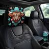 Car Seat Headrest Covers for Men Women 2Pcs Halloween Covers, Scottish Highland Cow Face Easy Install Vehicle Protector, Breathable Auto Decor