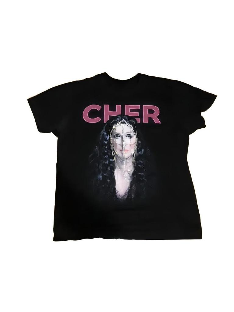 Cher Iconic Metal Veil Portrait T-Shirt
