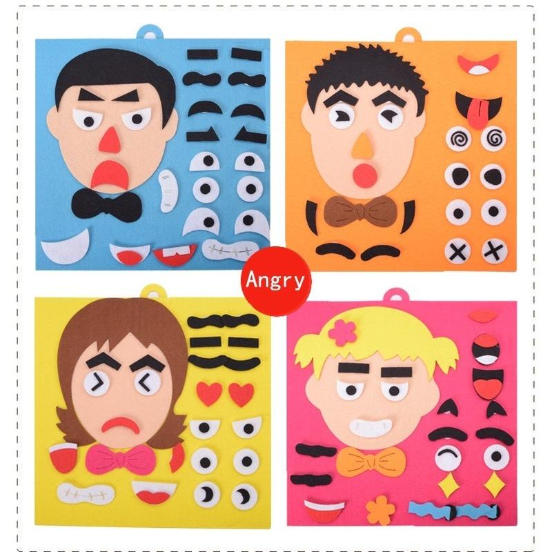 3D Children Jigsaw Material Kit Toys Stickers Facial Expressions DIY Assembling Puzzles Handmade Toys