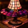 18cm Decorative Witch Hat Table Lamp with Stained Glass Style Shade and USB Plug for Indoor Seasonal Ambience Lighting