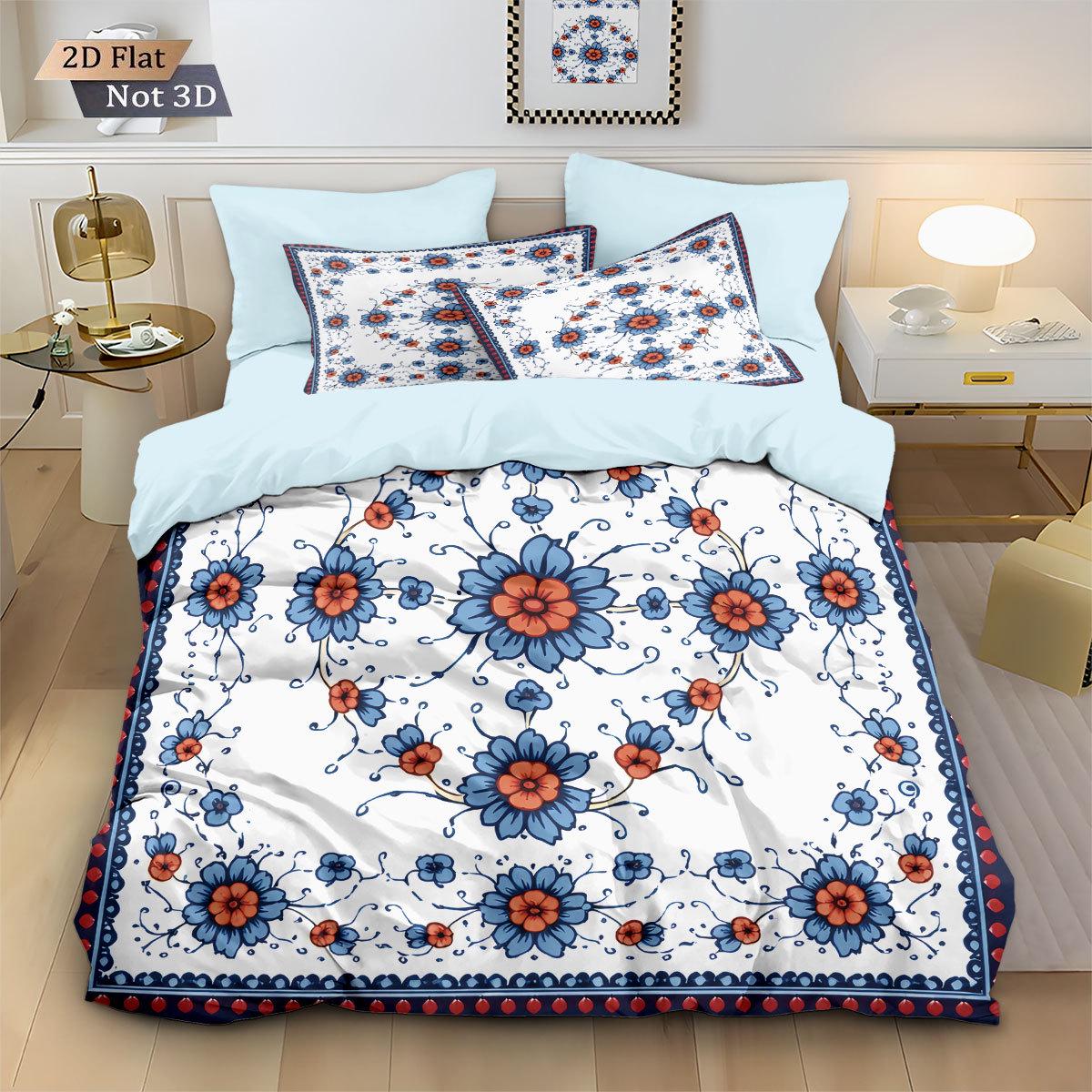 

Bohemian Multinational Flannel Printed Duvet Cover Set - Three Pieces 135x200 cm