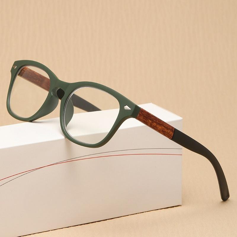 Ultra Light Presbyopia Glasses Anti Blue Light Anti Fatigue Reading Glasses Wood Grain Legs Make You Look Younger 1.5