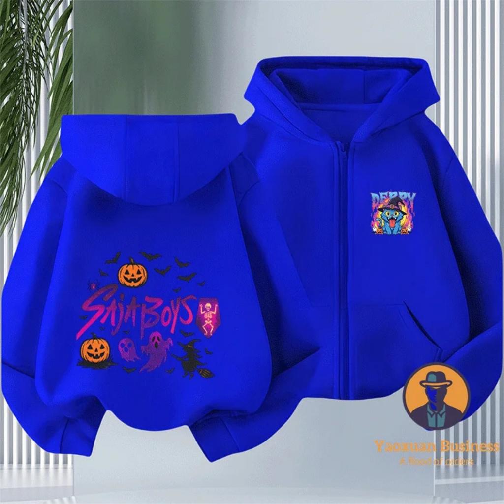 2025 Popular KPop Devil Hunter Girl Zipper Hoodie Cute Cartoon Print Autumn/Winter Fashion Clothing