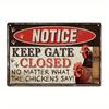 Vintage Metal Tin Sign Keep Gate Closed Funny Dog Horse Cat Sayings Wall Art Animal  Lawn Garden Yard Decor