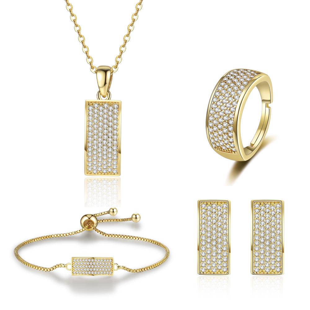 Drop Earrings Necklace Set for Women Vintage Jewelry Set AAAAA Zircon Wedding Engagement Gifts