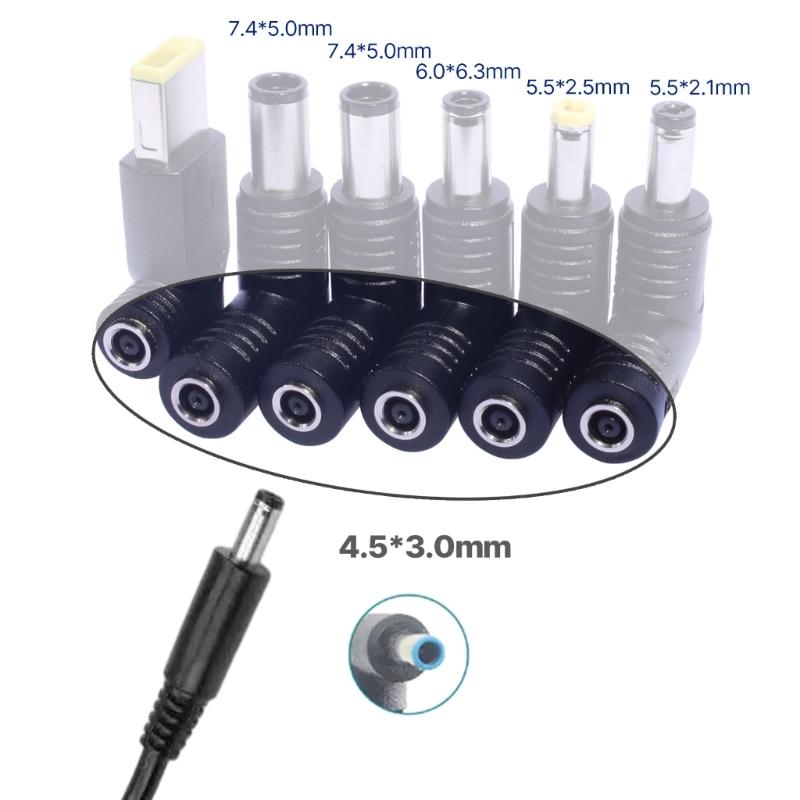 4.5x3.0mm Female To 7.4x5.0mm/5.5x2.1mm/6.0x3.6mm/5.5x2.5mm Male Laptop Power Adapter Cable Connector Power Converter