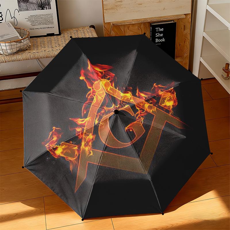 1pc Illuminati All-Seeing Eye Umbrella Portable Folding Umbrella Iron Frame Hole Bone Structure Outdoor Home Umbrella
