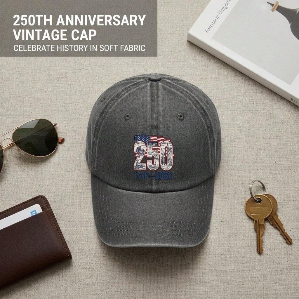 2026 Commemorative Baseball Hat - Vintage Washed Unisex Polyester Adjustable Curved Brim Hat Patriotic Streetwear Baseball Cap For Independence Day