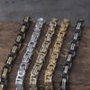 Bracciale con Ciondolo Lupo Vichingo in Acciaio Inossidabile a Maglia Rete, Gioielli Punk Biker da Uomo, Colore Inalterabile