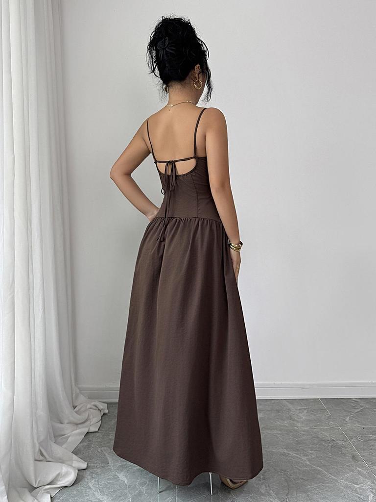 European Style Elegant French Retro Sling Dress for Women - 2026 Spring/Summer Collection