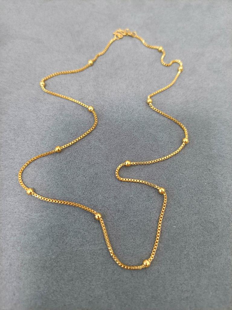 18K Gold Plated Titanium Steel Chopin Chain Pendant Necklace - Versatile, Fashionable Clavicle Chain for Couples