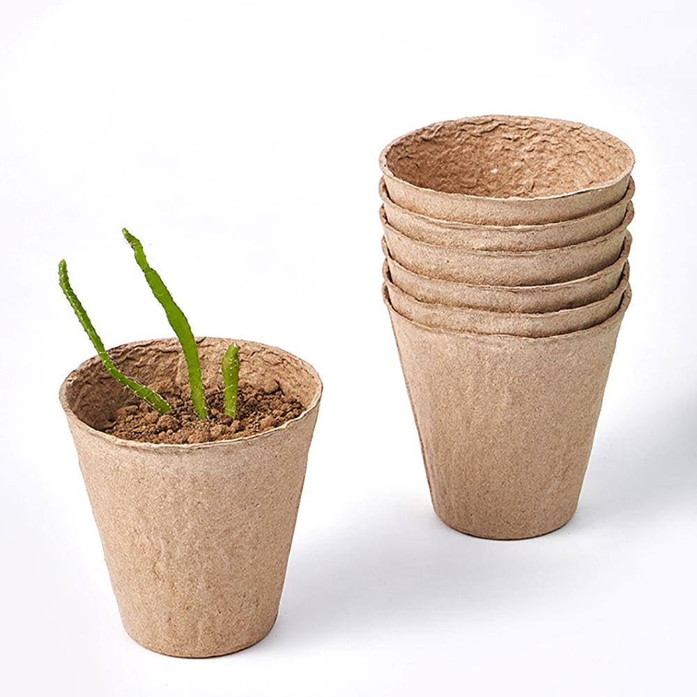 50Pcs 6/8cm Paper Pulp CultIvation Cup Biodegradable Seedling Nursery Pot Seedling Starter Garden Germinative Planting Container