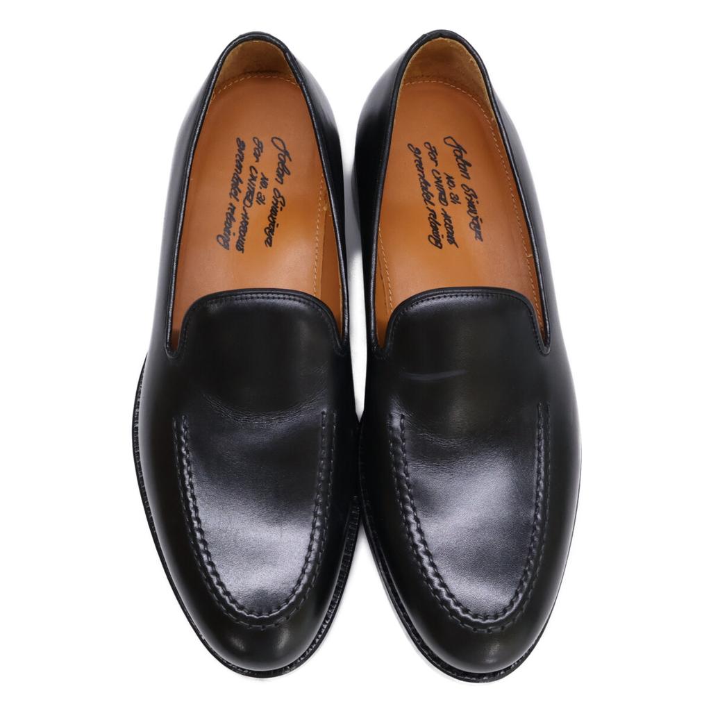 JALAN SRIWIJAYA Green Label Relaxing Special Order 98957 Dupuy Calfskin Mock Slip-on Loafers Shoes 39 blackUsed