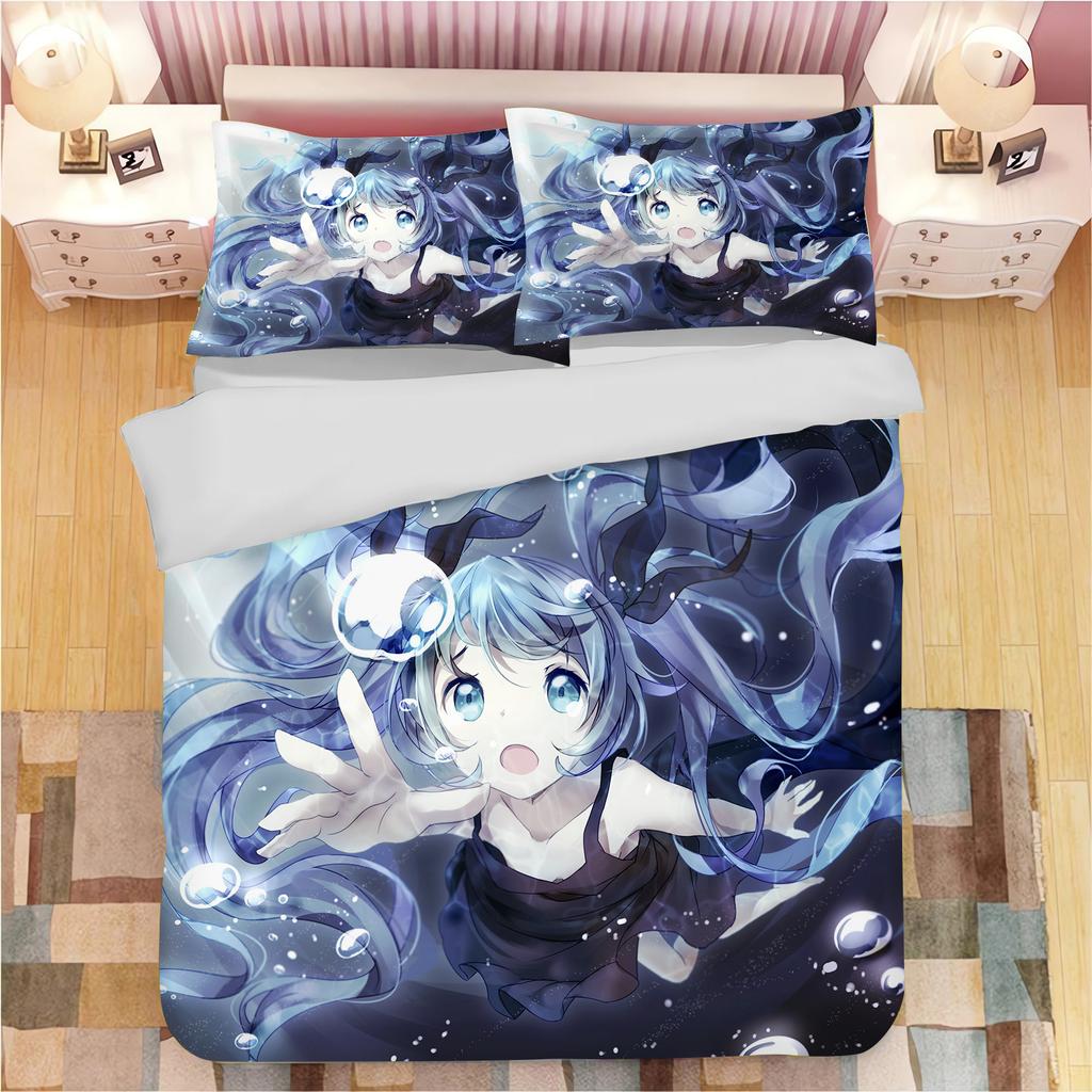 Duvet Cover Hatsune Miku Bedding Set Teen Bedroom 100% Polyester Decor Ultra Soft Comfortable Children Room New Various Size