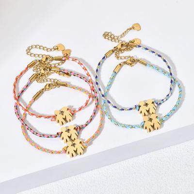 Colorful Stainless Steel Woven Rope Bracelet for Boys and Girls