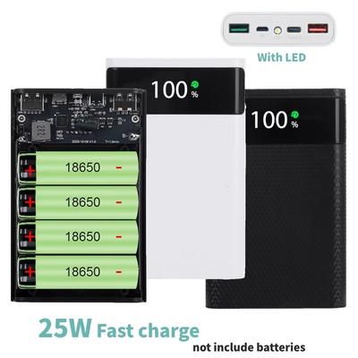 18650 Akku DIY Powerbank Gehäuse Lade Speicherbox 25W Dual USB Typ C Akku Halter Box PD QC3.0 Schnellladung Für SmartPhone