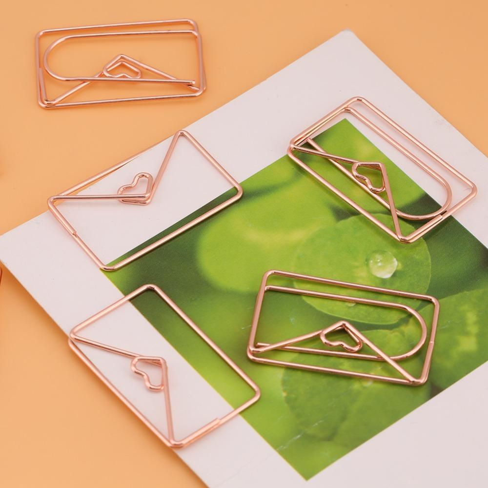 

12pcs Rose Gold Envelope Shape Paper Clips Cute Stationery Clip Bookmark Clip Wedding Decoration