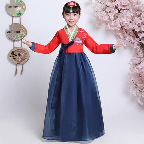 Dívčí červnový 1. Korejský tradiční Hanbok - Joseonský etnický performance taneční kostým