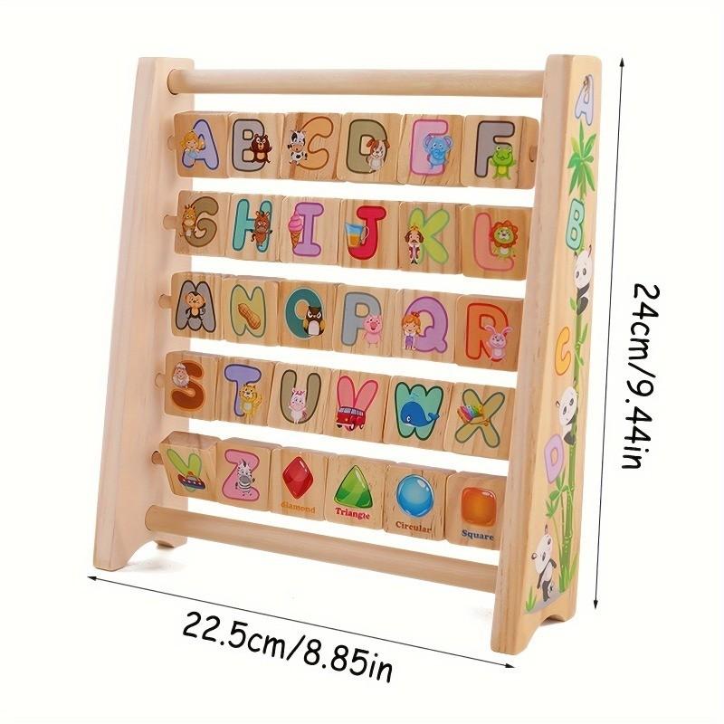 Wooden Alphabet Blocks & Abacus Activity Toy - Early Learning Enrichment for Youngsters, Perfect for Birthday, Halloween, Christmas Gifts
