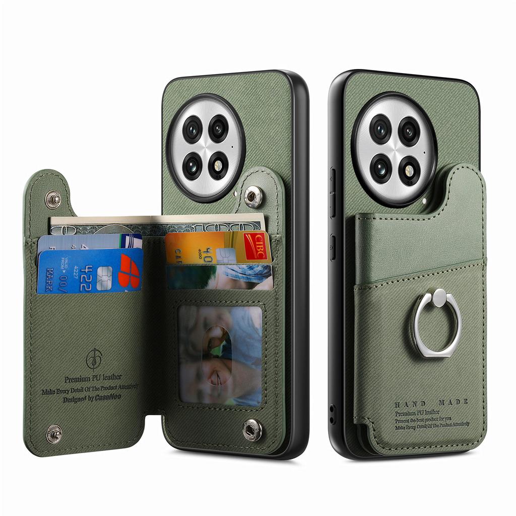 For OnePlus 13 Case with Card Holder Kickstand Leather+TPU+PC Phone Cover