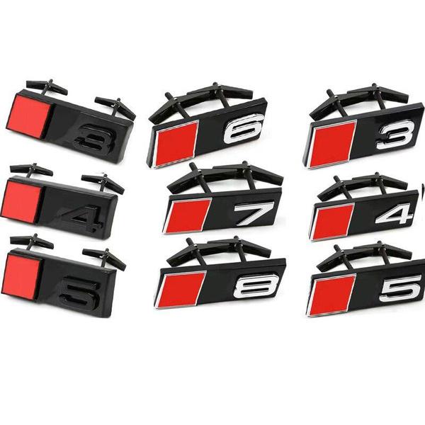3d Style Abs for S3 S4 S5 S6 S7 S8 Letter Logo Car Stickers Front Decals Grill Cover Badge Decoration Accessories