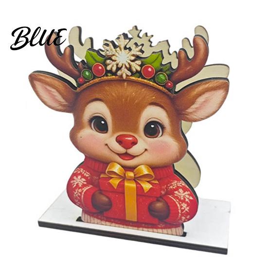 Gingerbread Man Table Ornament Wooden Christmas Napkin Holder, And Deer Design, Xmas Gift for Home Decorative Vertical Paper Towel Storage Kitchen