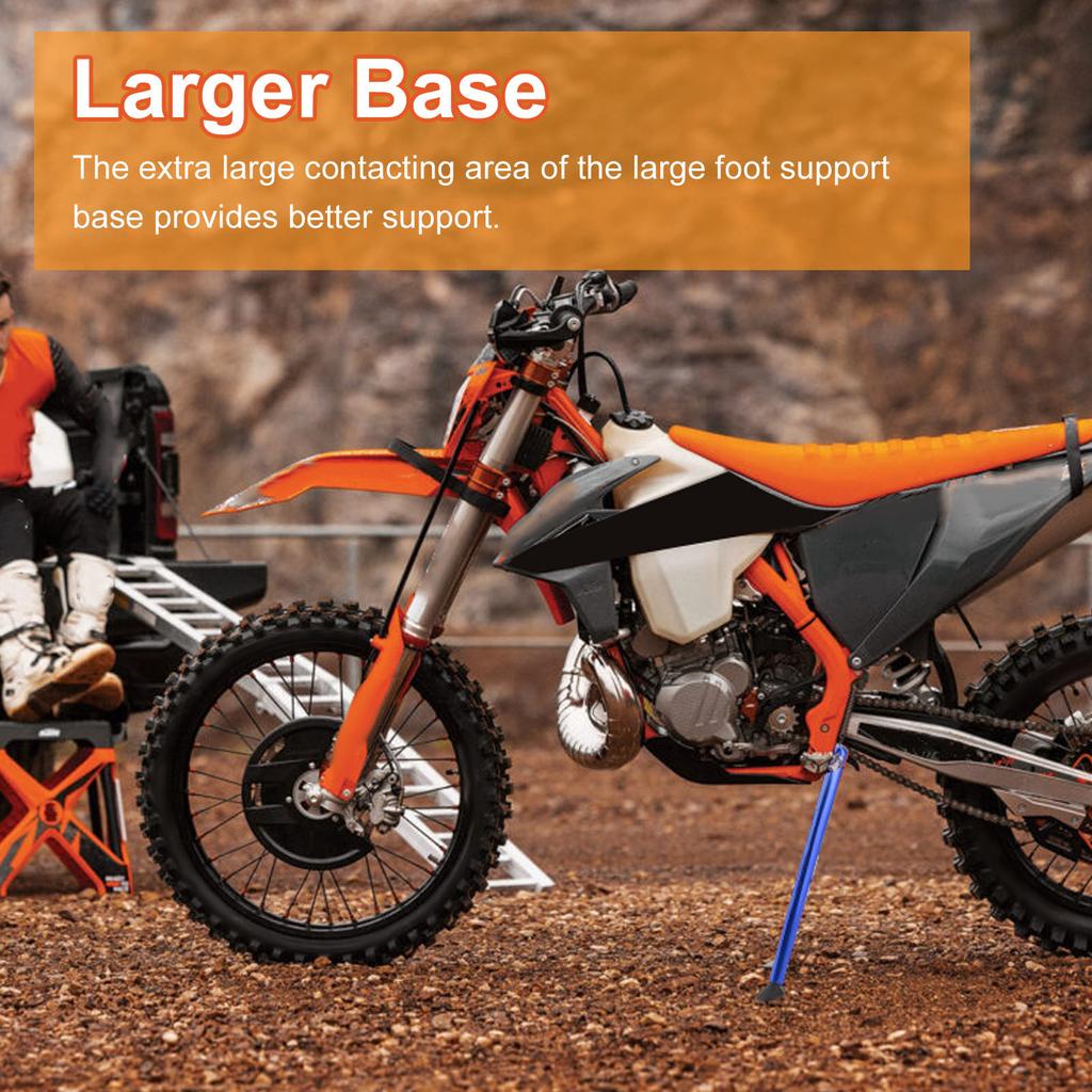 Motorcycle Kickstand Larger Base CNC Machined Aluminum Alloy Vibrant Color Stable Rugged Motorcycle Side Stand for Maintenance