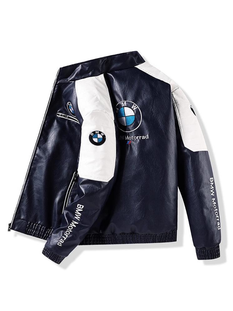 Unisex Waterproof PU Leather Racing Jacket: Embroidered American Motorcycle & F1 Suit for Autumn/Winter Riding