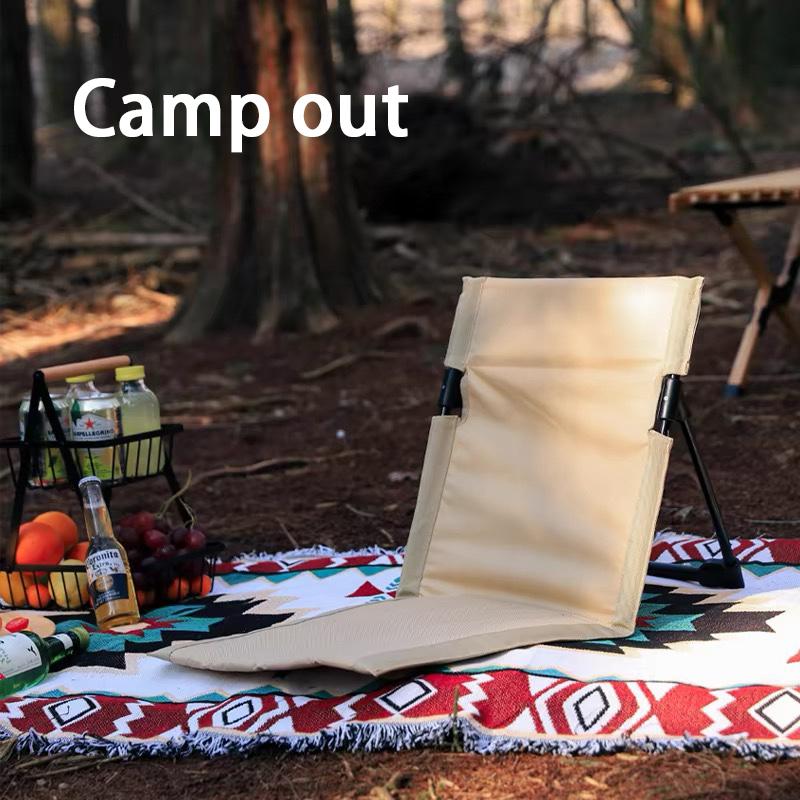 Outdoor Camping Folding Chair Portable Garden Beach Chairs Firm Backrest Cushion Picnic Hiking Traveling Park Lightweight Single