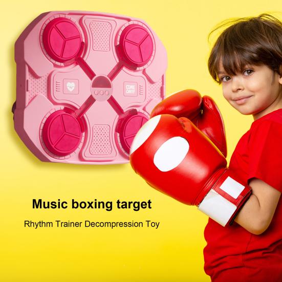 1 Set Music Boxing Machine Wall Mounted Bluetooth-compatible Adjustable Smart LED Boxing Training Target Punching Pad Home Gym Workout Equipment