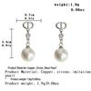 925 Sterling Silver Zircon Pearl Earrings: French Light Luxury Jewelry for Women