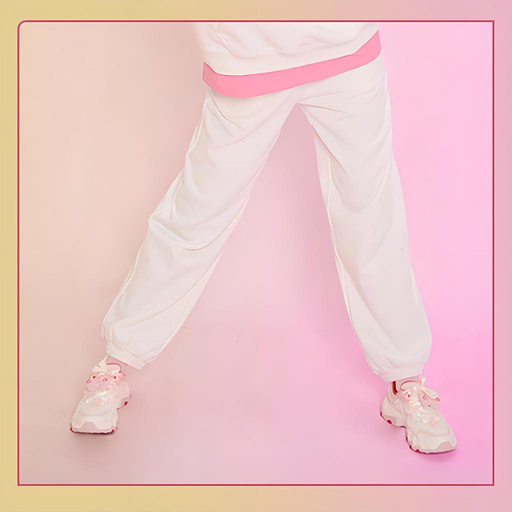 Li Ning Sports Lifestyle Series Casual Cuffed Logo Knitted Sweatpants Women Bottoms Champagne-White AKLV132-1