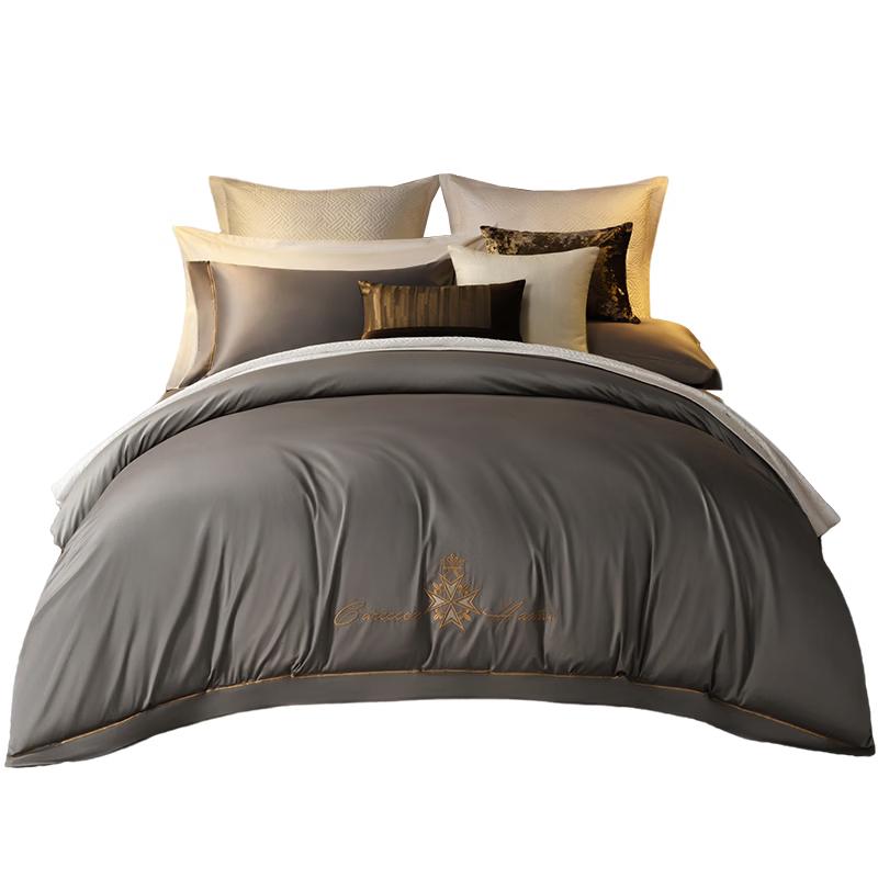 Kang Er Xin Hotel Collection 100-Count Sateen Cotton 4-Piece Bedding Set 1.8m Bed (Duvet 220x240cm) серый