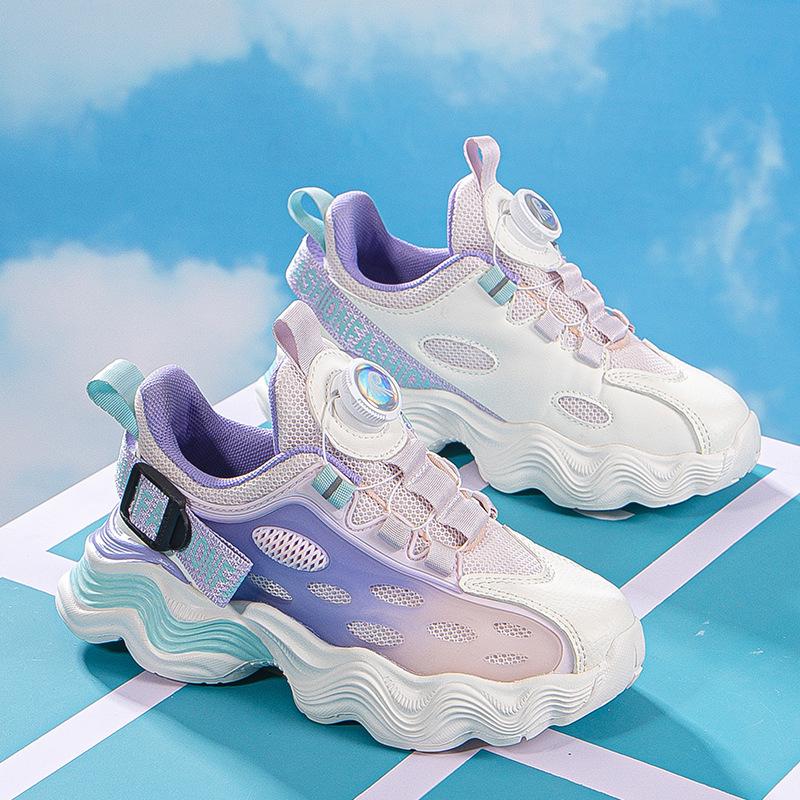 

Captain Long s spring new classmates, middle-aged and older children s breathable double-mesh sports shoes, lightweight and wear-resistant rotating b 39