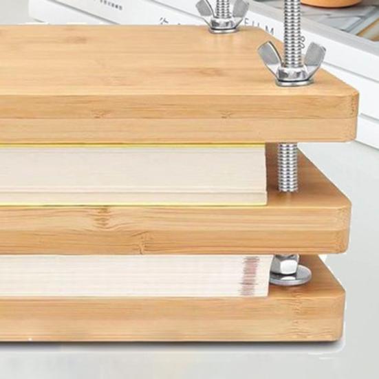 Buchpresse aus Holz, tragbare multifunktionale Buchbindepresse, einfach zu bedienende Papierpresse zum Selbermachen, Buchbinden, getrocknete Blumen, Geschenk für Bastelliebhaber