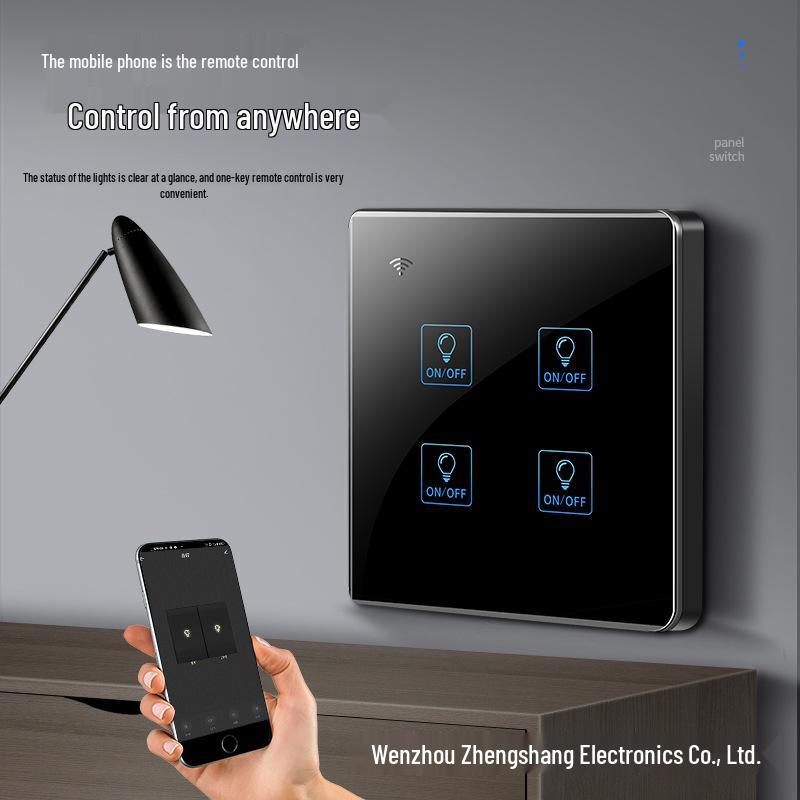 Zhengshang C4 ZigBee Graffiti Smart Switch, EU Standard, Voice-Activated, Compatible with Alexa & Google.