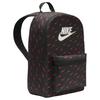 Nike Logo Print Zipper Closure Polyester Backpack Women Backpacks Black Red HF6995-010