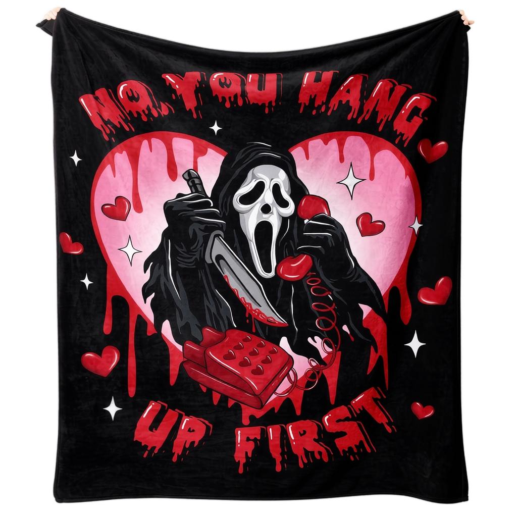 Halloween Flannel Blanket with Creative Print, 180230 cm, for Bed Couch Sofa