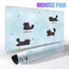 Large Cute Black Cat Mouse Pad E-sport Computer Keyboard Pad Mouse Mat Natural Rubber Anti-Slip Office Desk Pad Gift for Friend