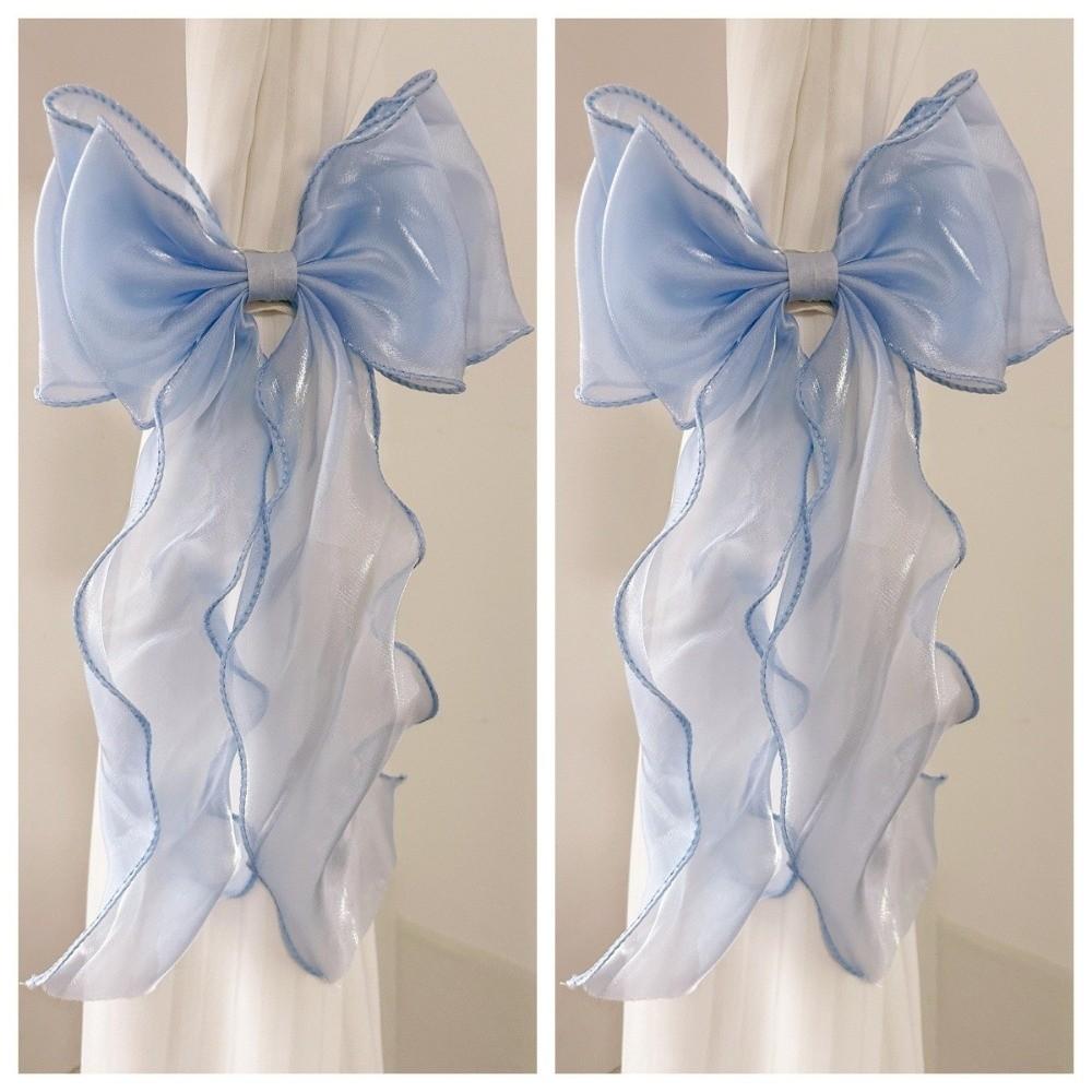 2PCS Mesh Shiny Bow Curtain Tie Home Decor Curtain Tieback Modern Curtain Clips  Bedroom