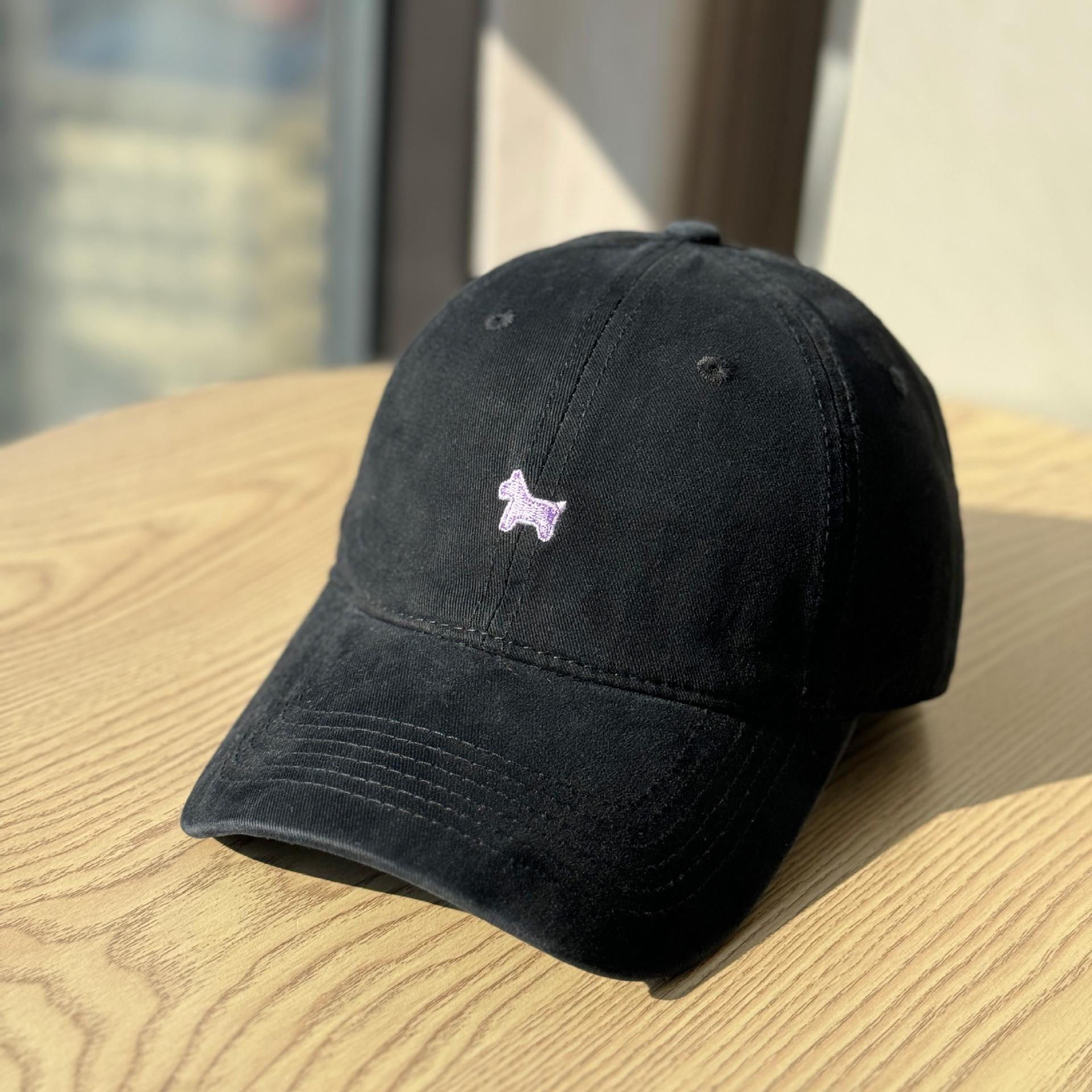 

New cute cartoon pony embroidered baseball cap for women, soft top sunshade, versatile couple s cap, makes the face look smaller and trendy Adult54-60Adjustable чёрный