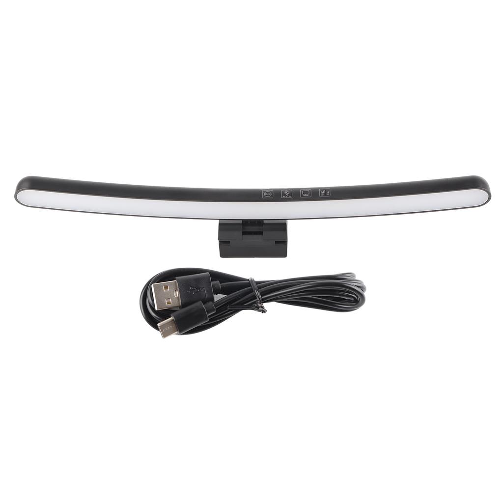 Computer Monitor Lamp 5V 1A Asymmetric Optical Touch Dimming Screen Monitor Light Bar with 7 Color RGB for Curved Screen
