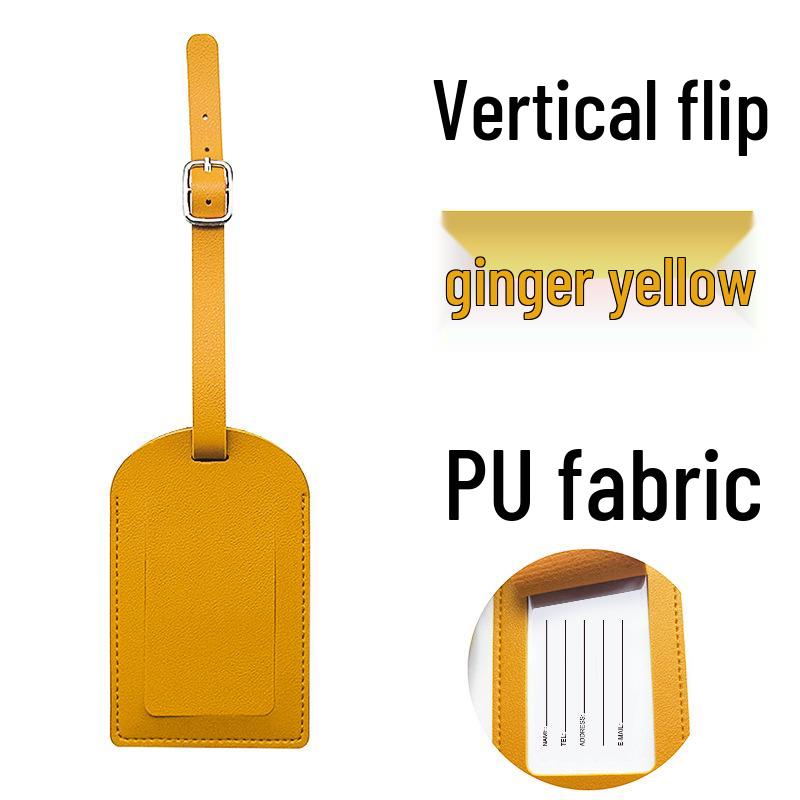 Available: Thickened PU Leather Luggage Tag - Horizontal/Vertical Flap with Pocket and Buckle, Includes Signature Paper.